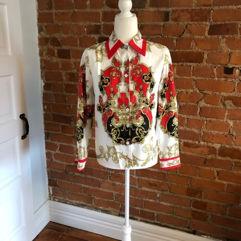 NWT Baroque Button Down Shirt - Picture 3 of 7